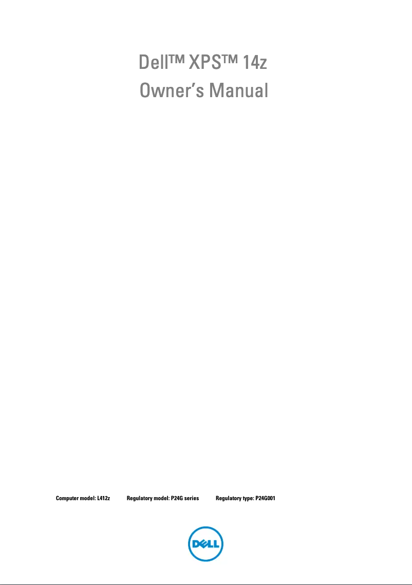 Página 1 del manual Manual de usuario Dell XPS 14z-L421z