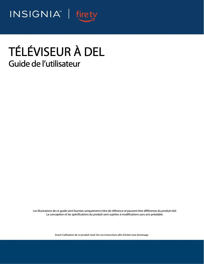 Page 1 de la notice Guide de démarrage rapide Insignia NS-70F501NA25