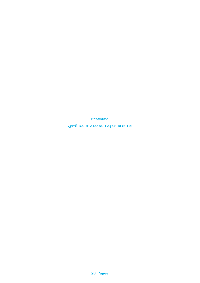 Page 1 de la notice Brochure Hager RLA010T