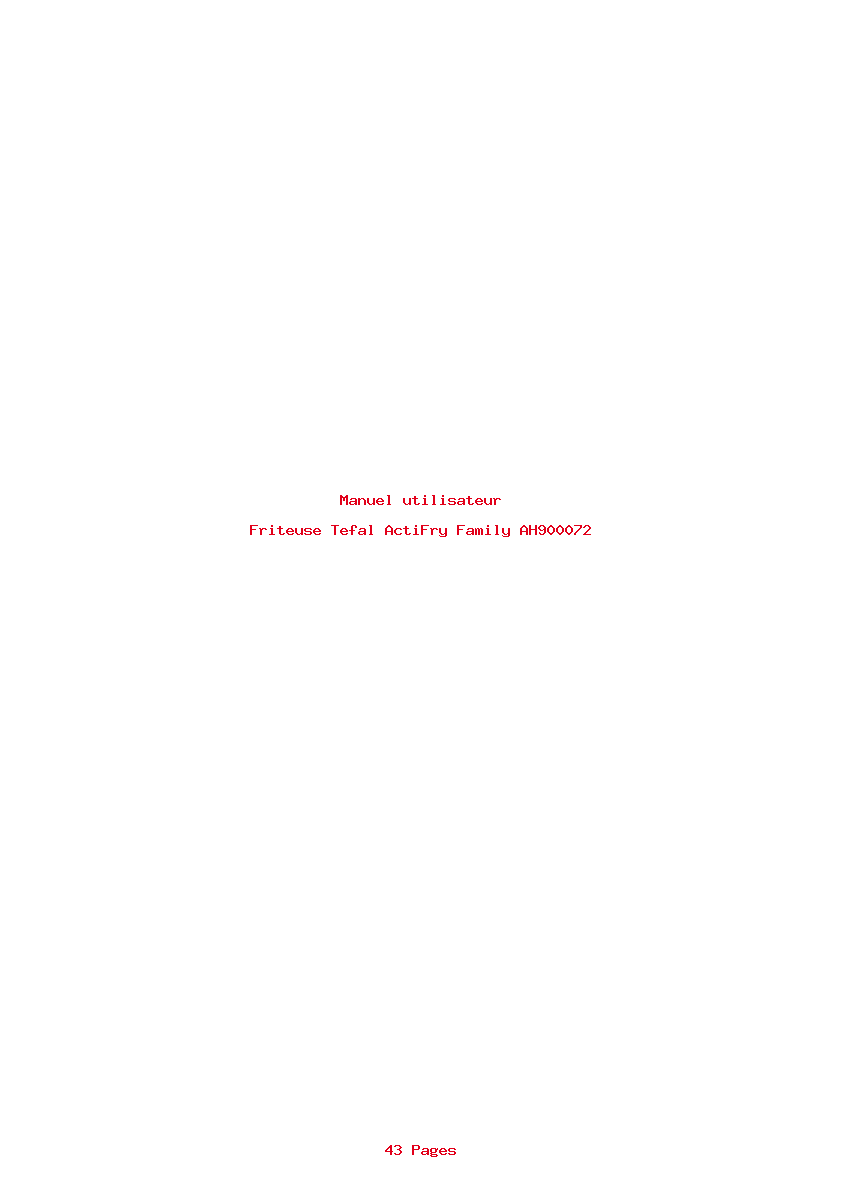 Page 1 de la notice Manuel utilisateur Tefal ActiFry Family AH900072