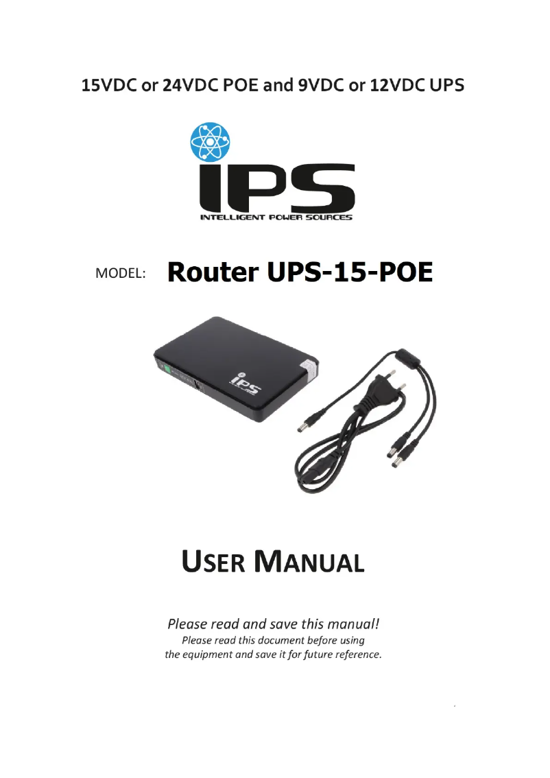 Page 1 de la notice Manuel utilisateur IPS UPS-15-POE