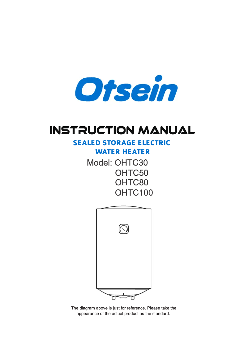 Page 1 of the manual User Manual Otsein-Hoover OHTC50