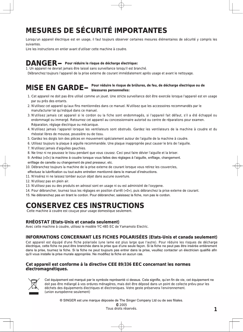 Página 1 del manual Manual de usuario Singer Confidence 7469