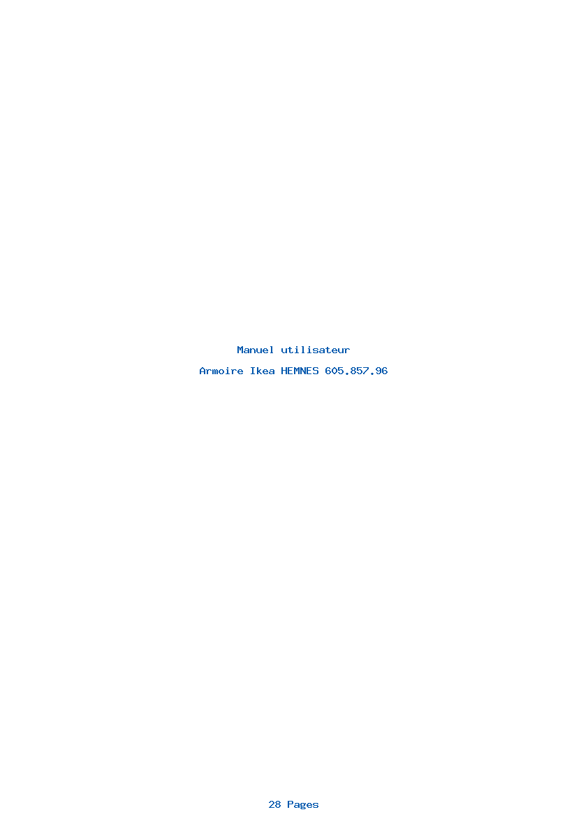 Page 1 de la notice Manuel utilisateur Ikea HEMNES 605.857.96