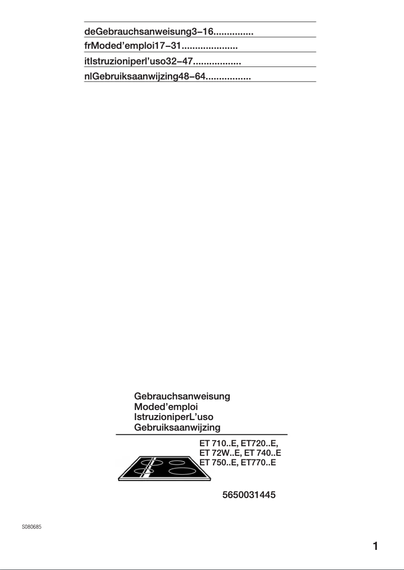 Page 1 de la notice Manuel utilisateur Siemens ET720501E