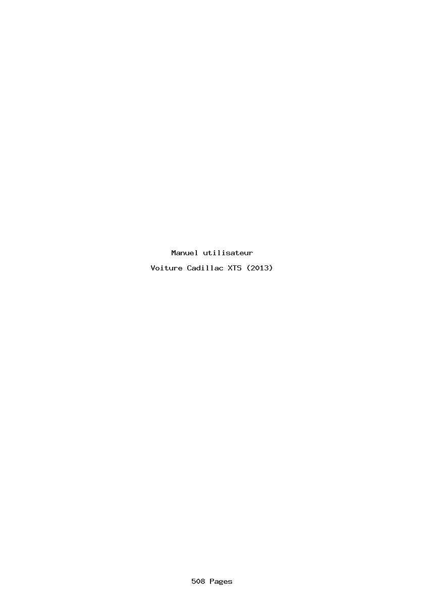 Page 1 de la notice Manuel utilisateur Cadillac XTS (2013)