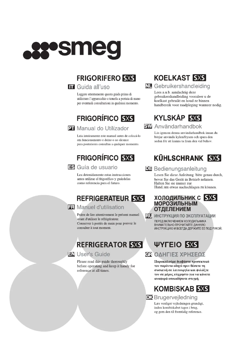 Page 1 de la notice Manuel utilisateur Smeg SS55PTLH3