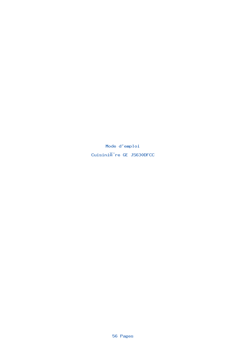 Page 1 de la notice Mode d'emploi GE JS630DFCC
