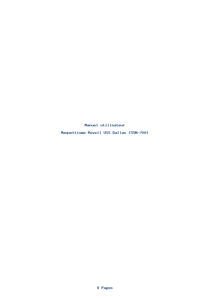Page 1 de la notice Manuel utilisateur Revell USS Dallas (SSN-700)