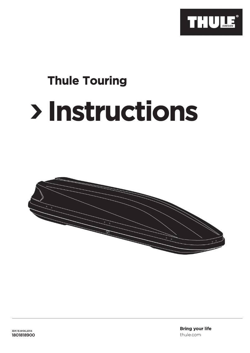 Page 1 de la notice Manuel utilisateur Thule Touring 780