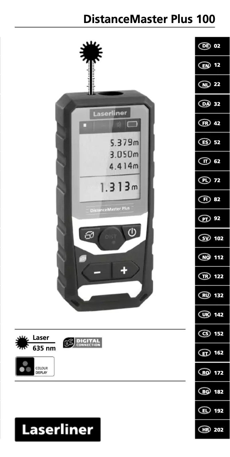 Page 1 de la notice Manuel utilisateur Laserliner DistanceMaster Plus