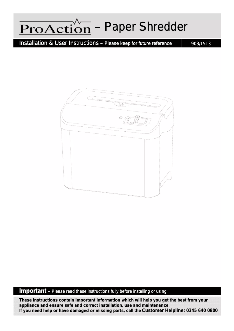 Página 1 del manual Manual de usuario ProAction S120