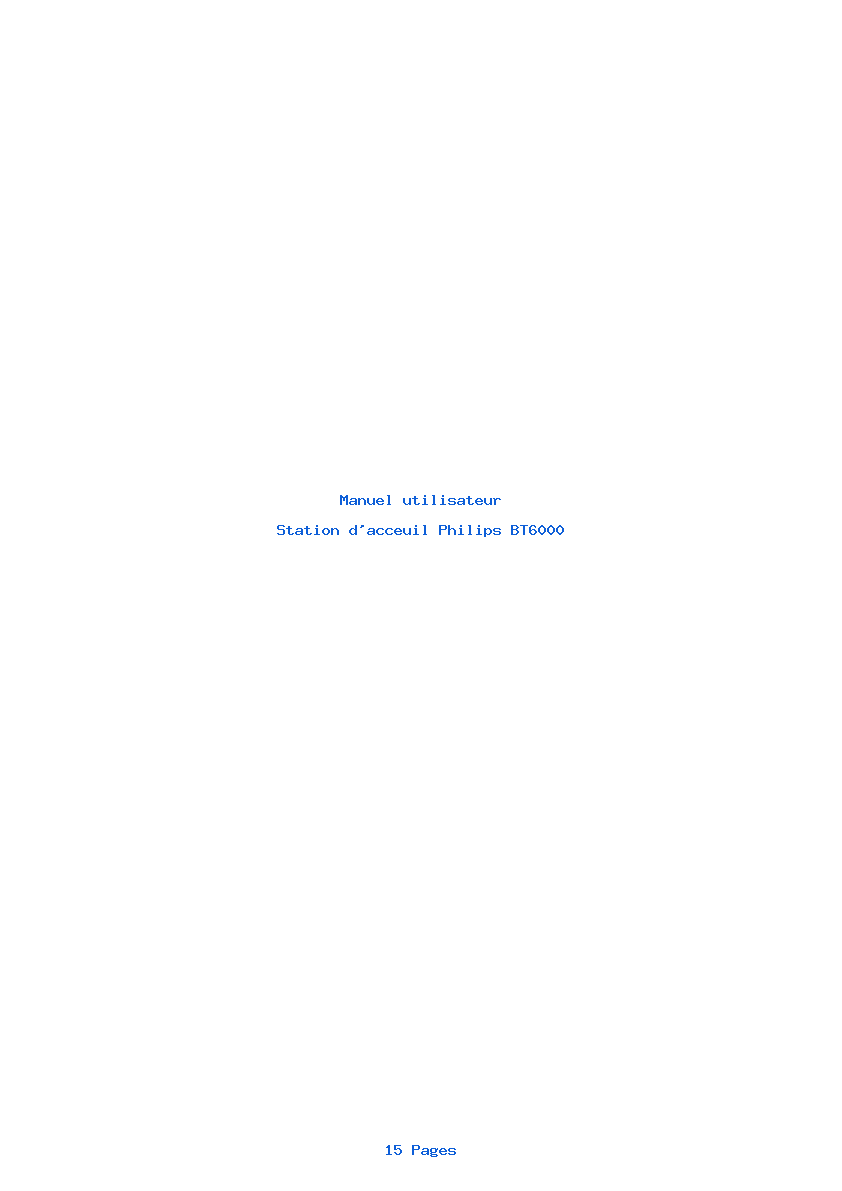 Page 1 de la notice Manuel utilisateur Philips BT6000