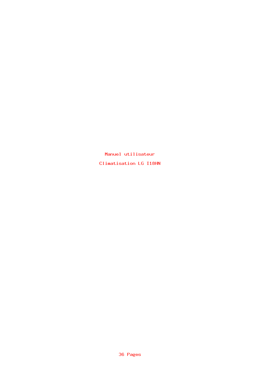 Page 1 de la notice Manuel utilisateur LG I18HN