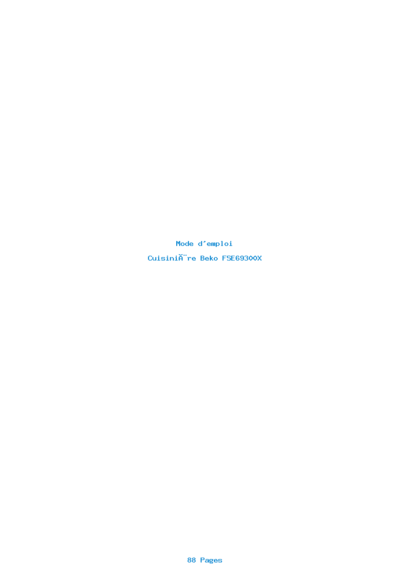 Page 1 de la notice Mode d'emploi Beko FSE69300X