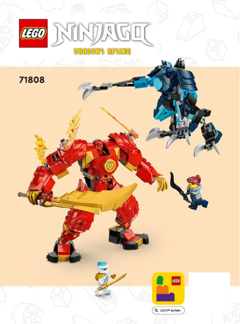 Page 1 de la notice Consignes visuelles Lego Ninjago Dragons Rising 71808