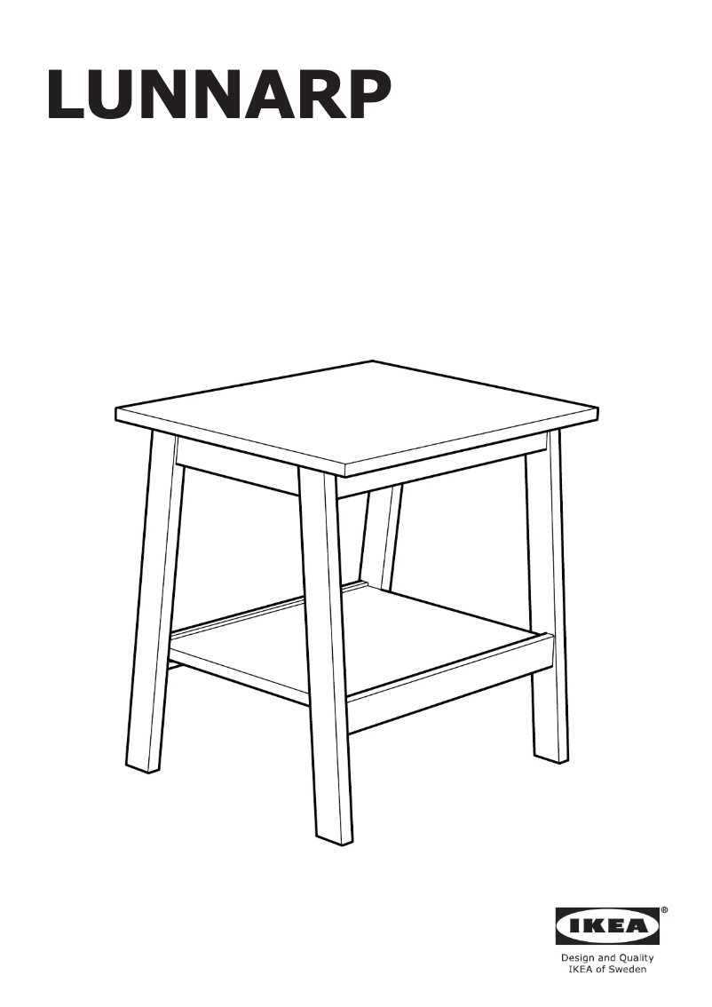 Page 1 de la notice Manuel utilisateur Ikea LUNNARP 605.469.17