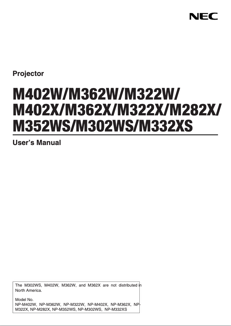 Page 1 de la notice Mode d'emploi NEC M402W