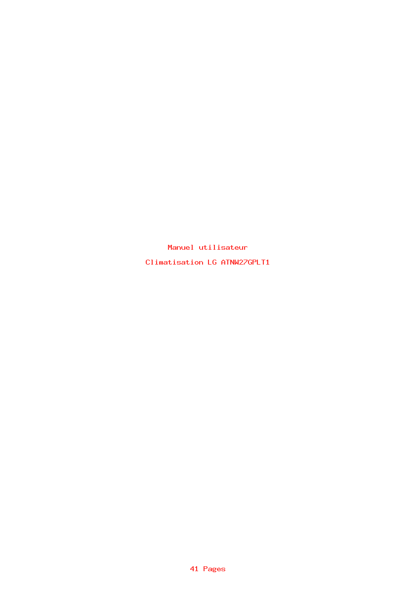 Page 1 de la notice Manuel utilisateur LG ATNW27GPLT1