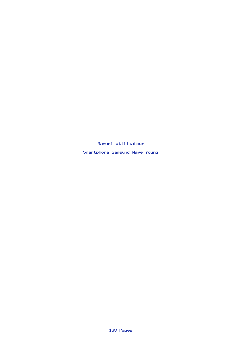 Page 1 de la notice Manuel utilisateur Samsung Wave Young