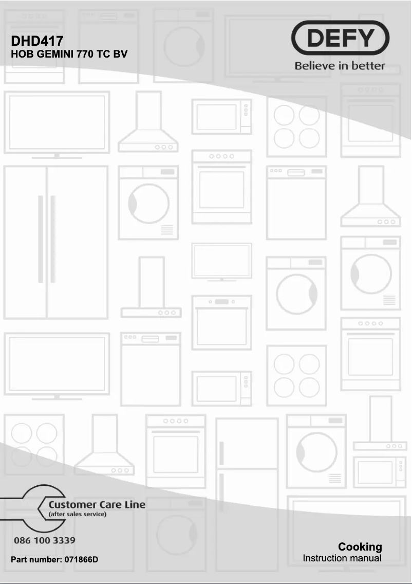 Page 1 de la notice Manuel utilisateur Defy DHD417