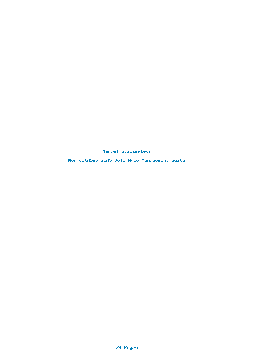 Page 1 de la notice Manuel utilisateur Dell Wyse Management Suite