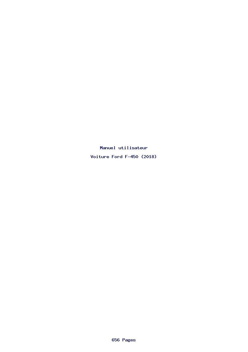 Page 1 de la notice Manuel utilisateur Ford F-450 (2018)