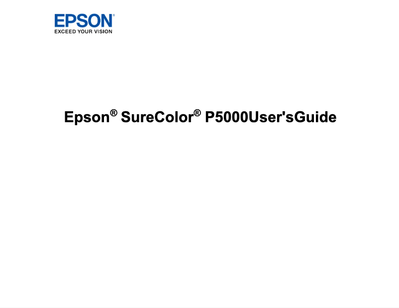 Page 1 de la notice Manuel utilisateur Epson SureColor SCP5000SE