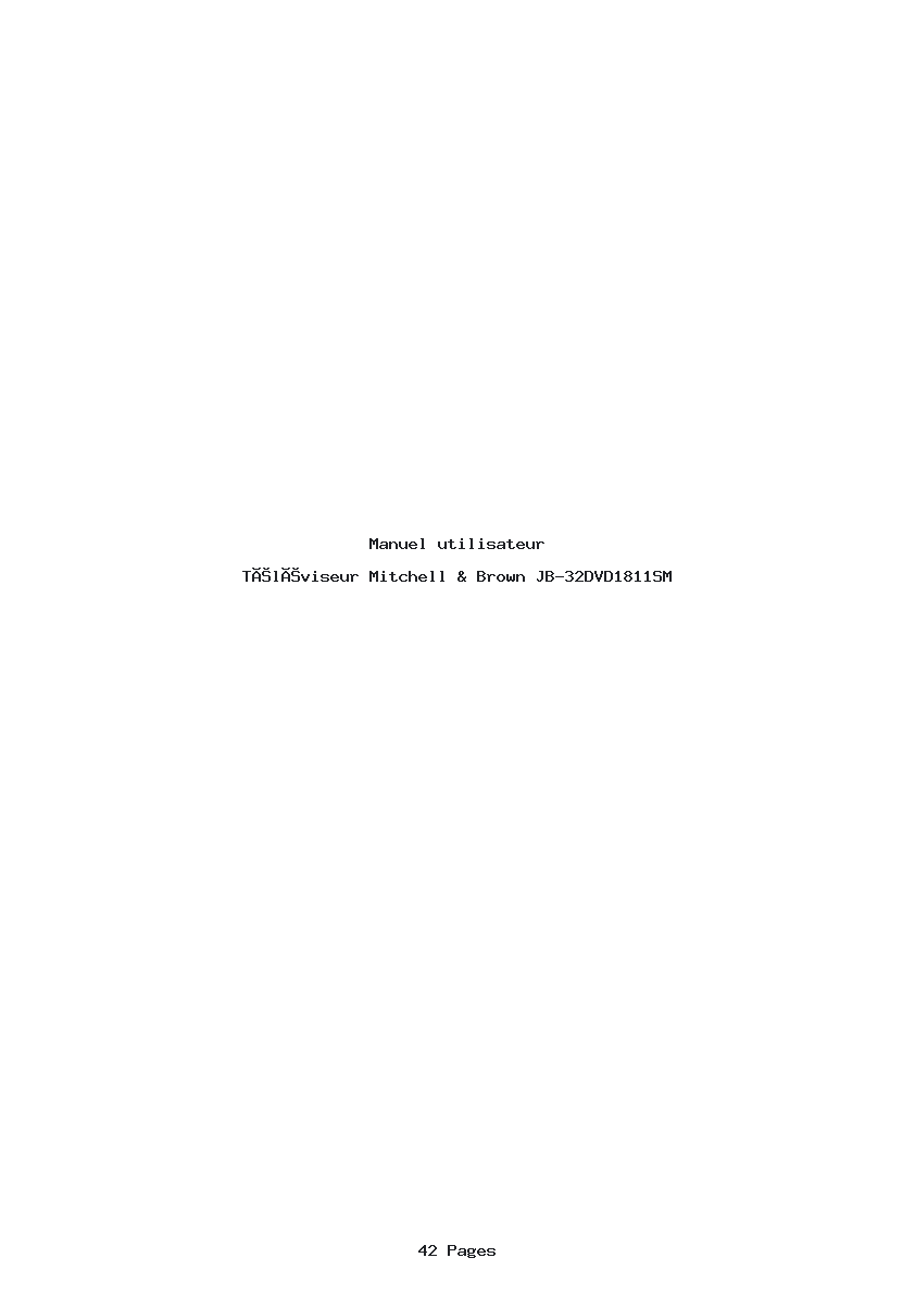 Page 1 de la notice Manuel utilisateur Mitchell & Brown JB-32DVD1811SM
