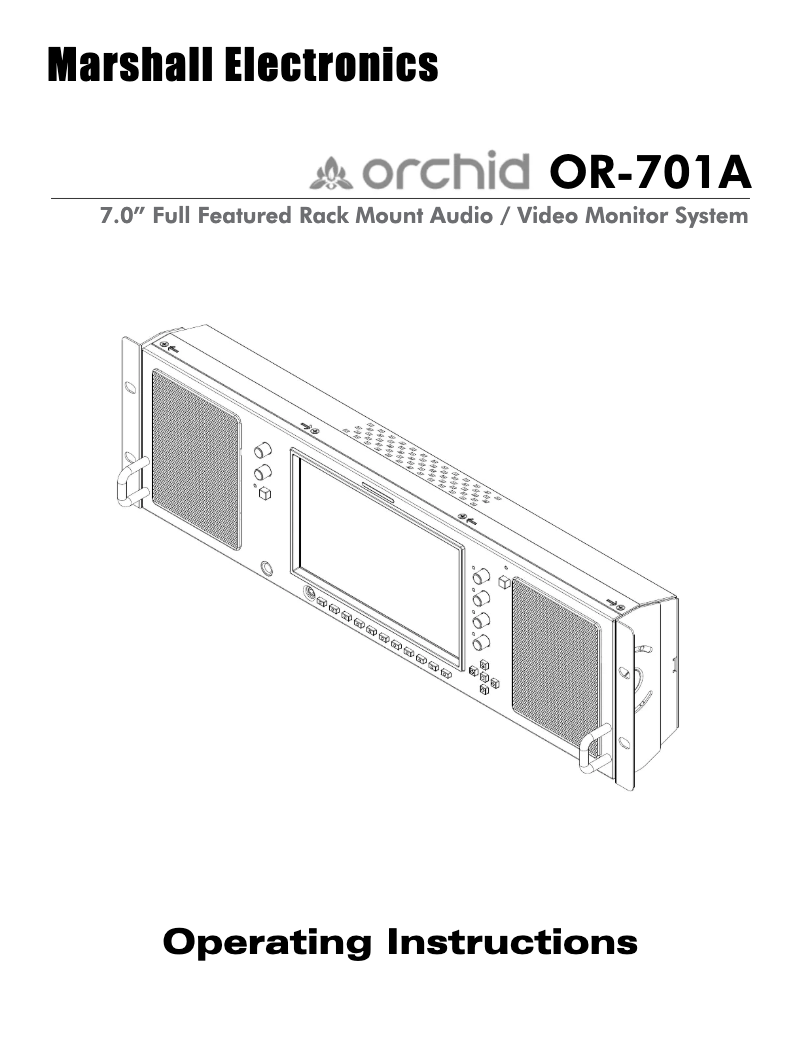 Page 1 de la notice Manuel utilisateur Marshall Electronics Orchid OR-701A
