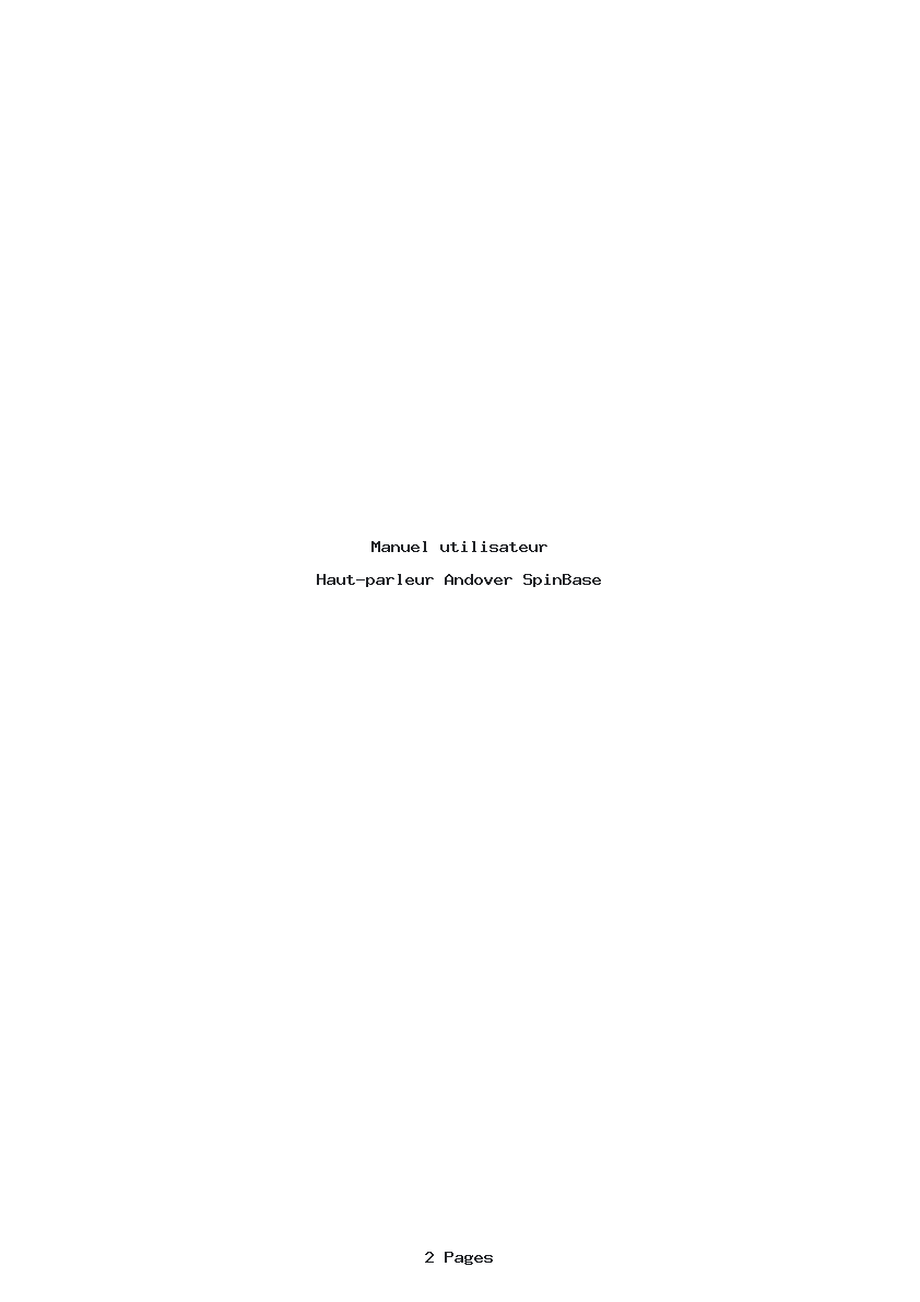 Page 1 de la notice Manuel utilisateur Andover SpinBase
