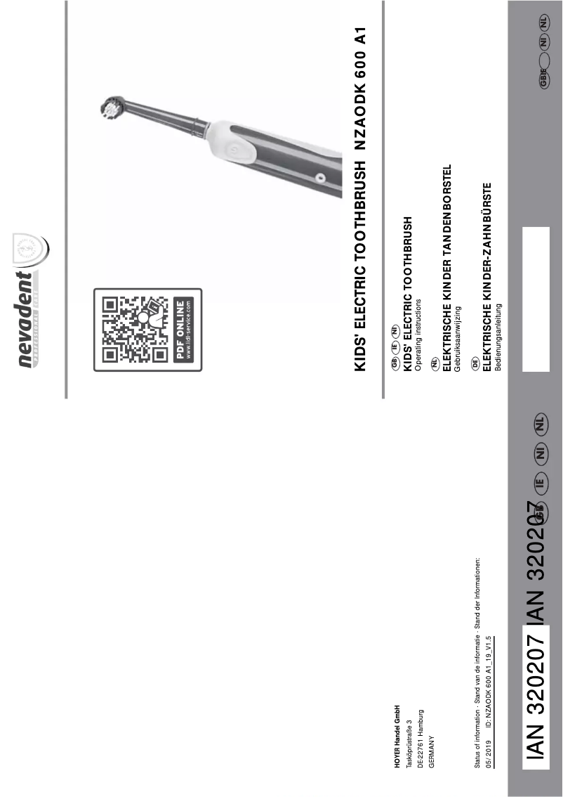 Page 1 de la notice Manuel utilisateur Nevadent NZAODK 600 A1