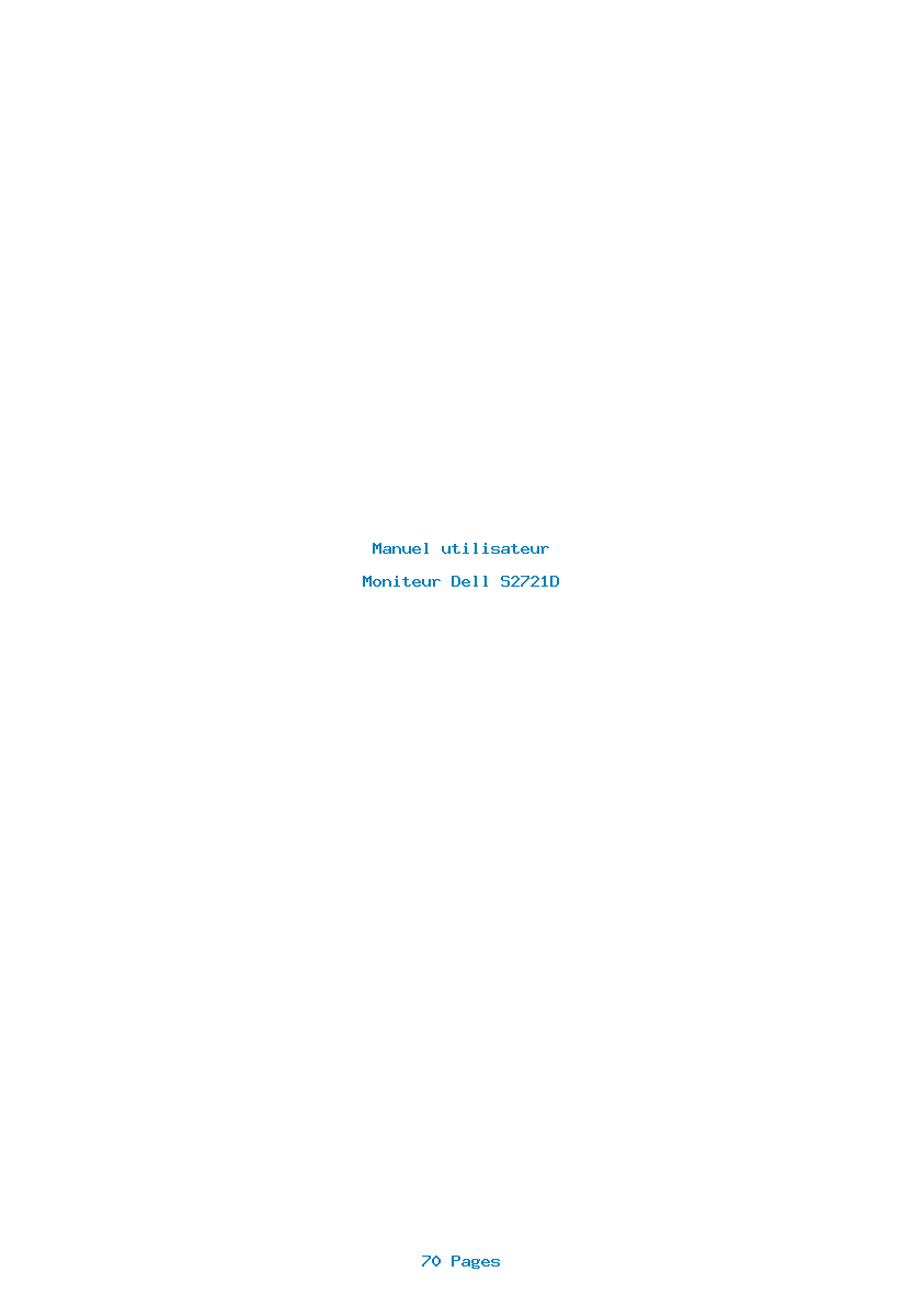Page 1 de la notice Manuel utilisateur Dell S2721D