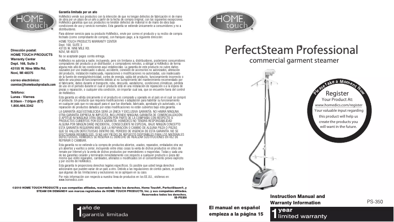 Página 1 del manual Manual de usuario Home Touch PS-350