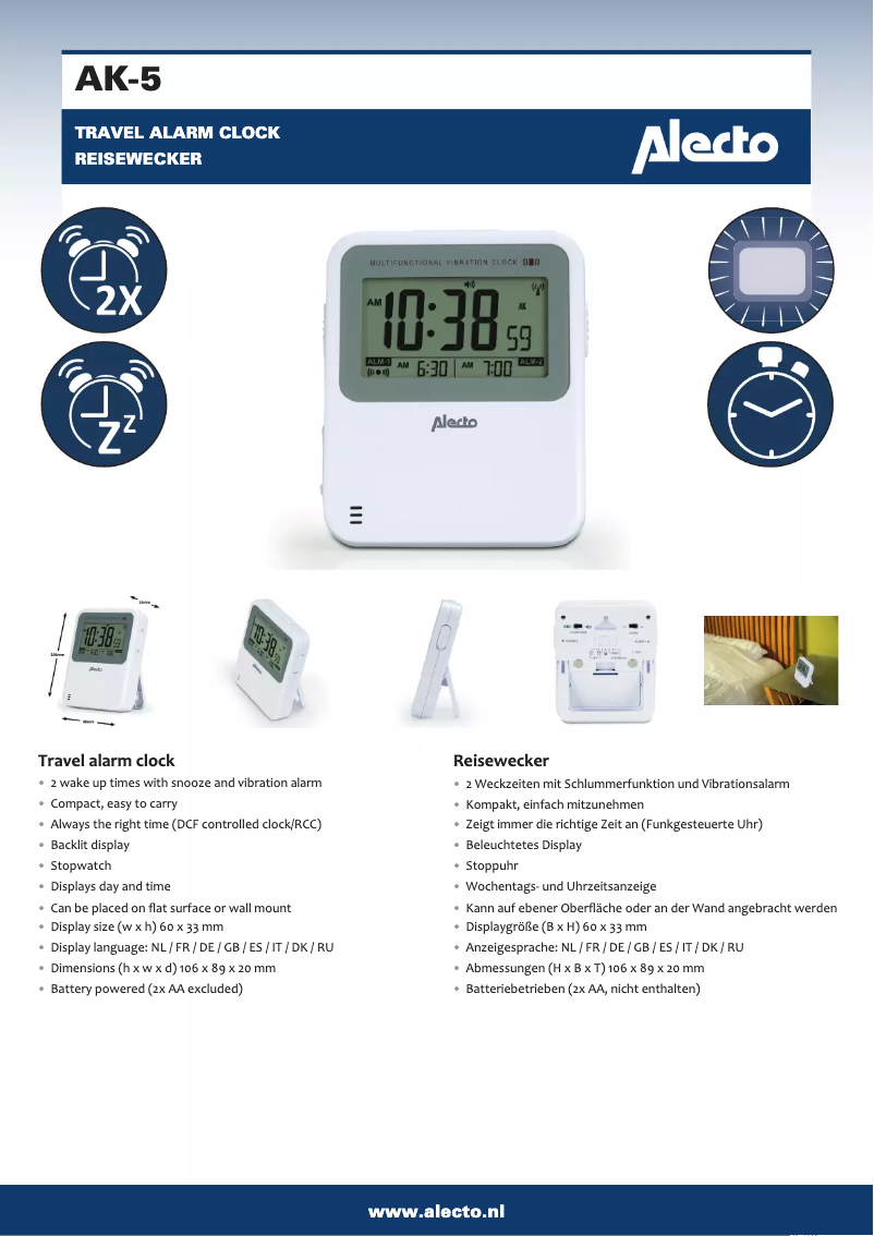 Page 1 of the manual User Manual Alecto AK-5