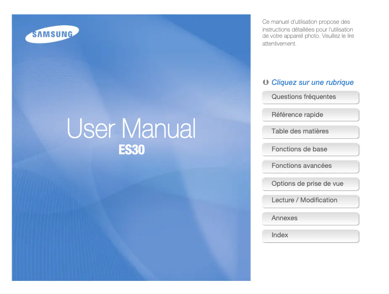 Página 1 del manual Manual de usuario Samsung ES30