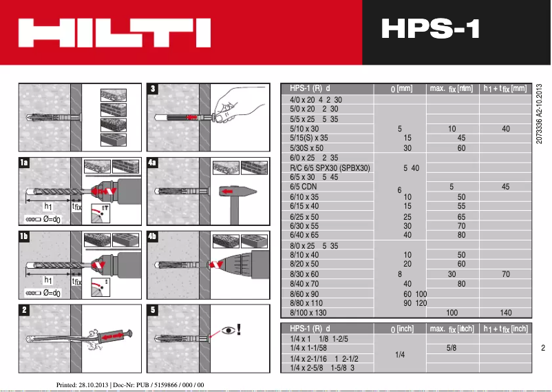 Page 1 de la notice Manuel utilisateur Hilti HPS-1