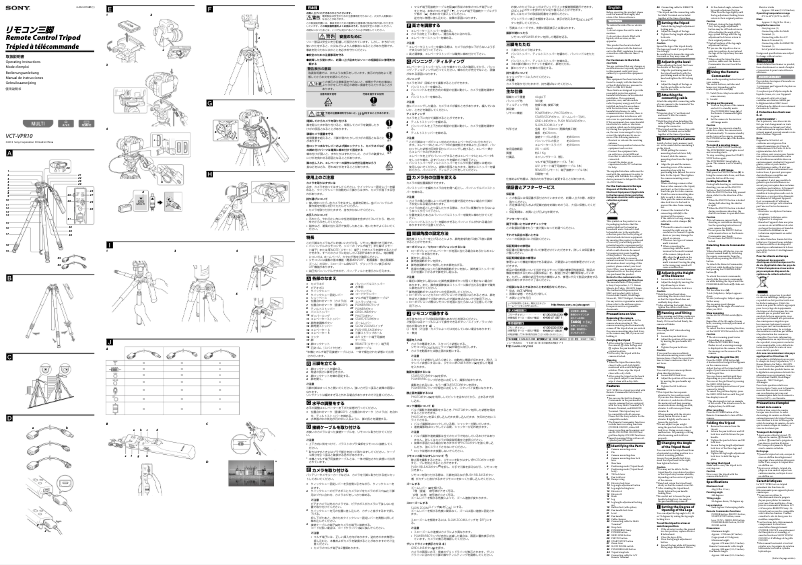 Page n°1 - Manuel utilisateur Sony VCT-VPR10