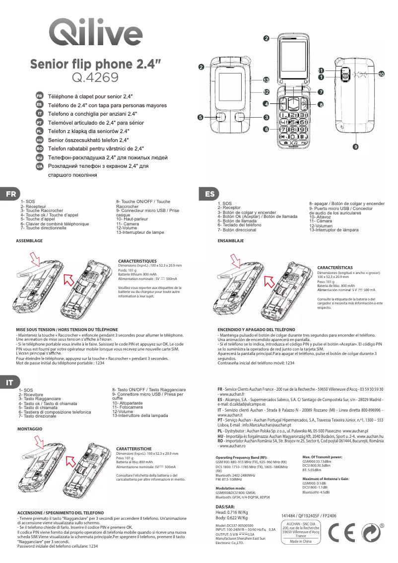 Page 1 de la notice Manuel utilisateur Qilive Q.4269