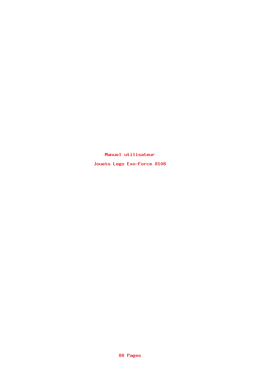 Page 1 de la notice Manuel utilisateur Lego Exo-Force 8108