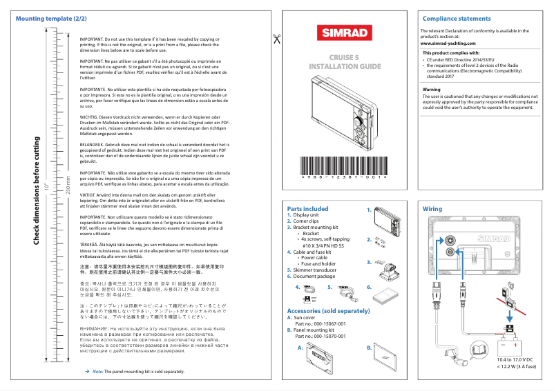 Page 1 de la notice Manuel utilisateur Simrad Cruise 5