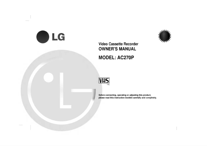 Page 1 de la notice Manuel utilisateur LG AC270P