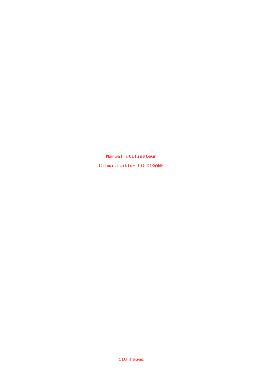 Page 1 de la notice Manuel utilisateur LG D10AWH