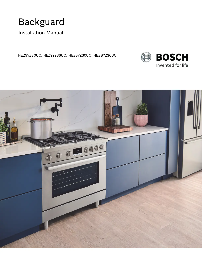 Page 1 of the manual User Manual Bosch HEZ8YZ36UC
