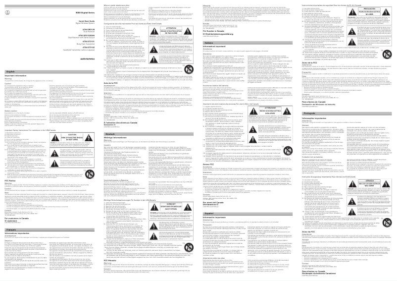 Page 1 of the manual User Manual Audio-Technica 3000 Digital Series