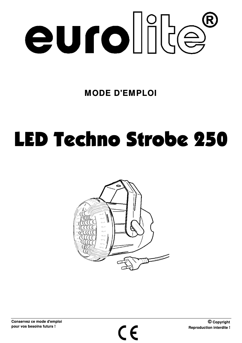 Page 1 de la notice Manuel utilisateur Eurolite LED Techno Strobe 250