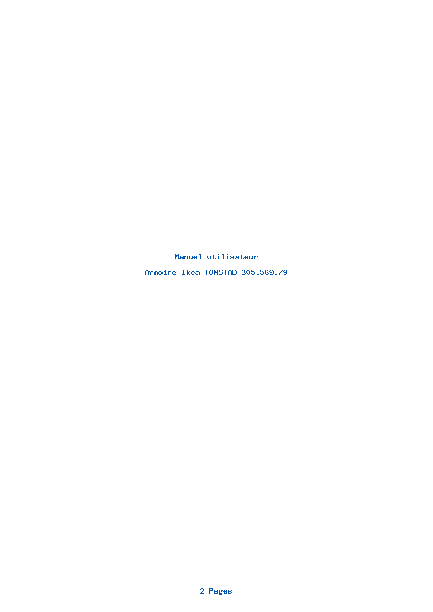 Page 1 de la notice Manuel utilisateur Ikea TONSTAD 305.569.79