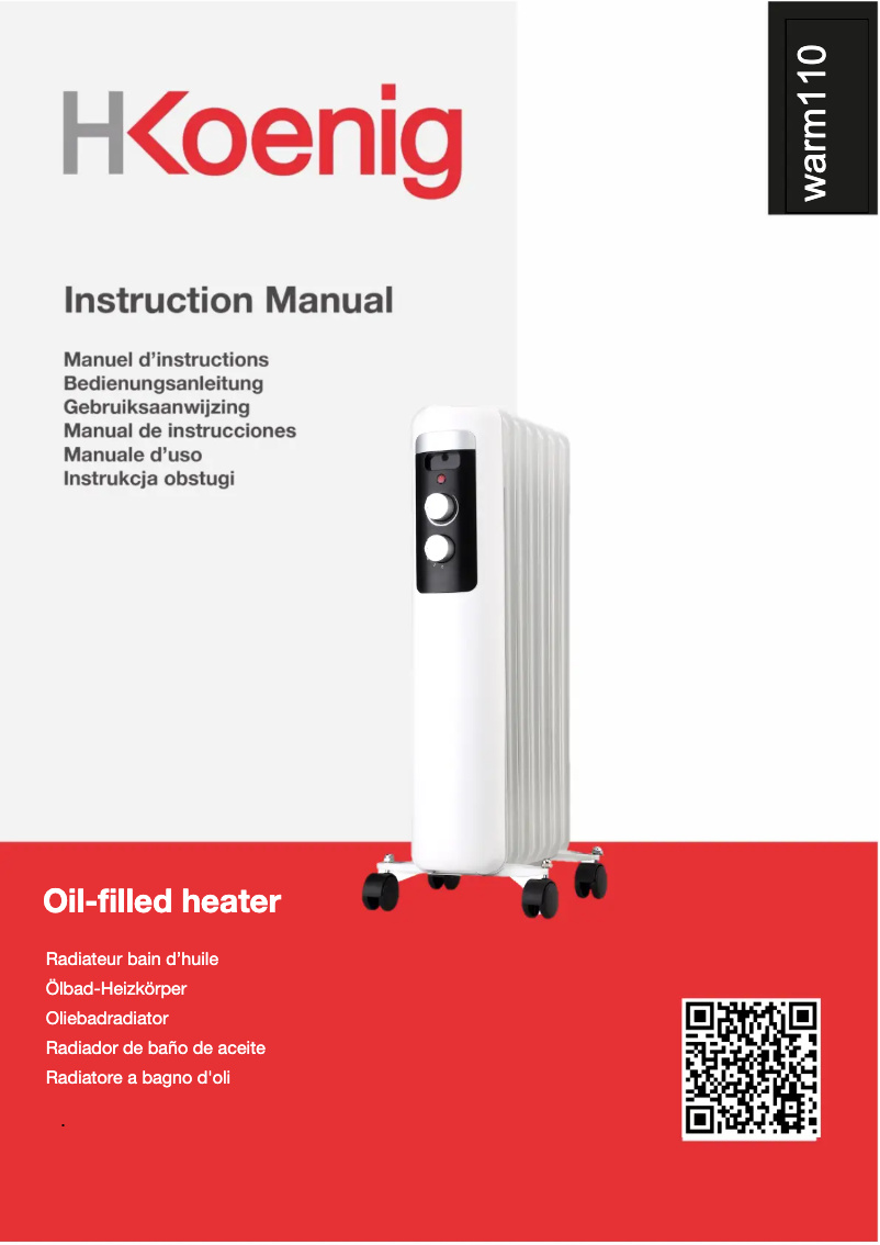 Page 1 de la notice Manuel utilisateur H.Koenig warm110