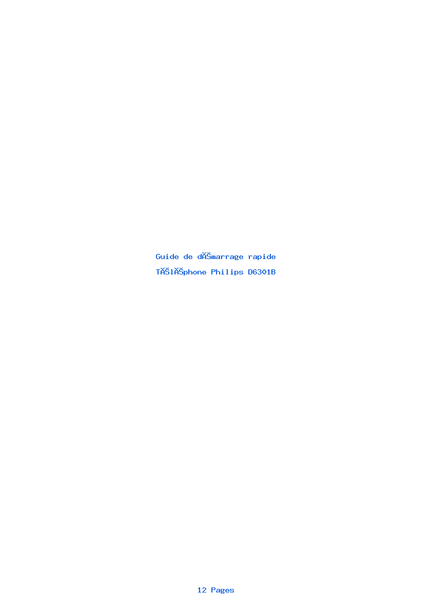 Image de la première page du manuel de l'appareil D6301B