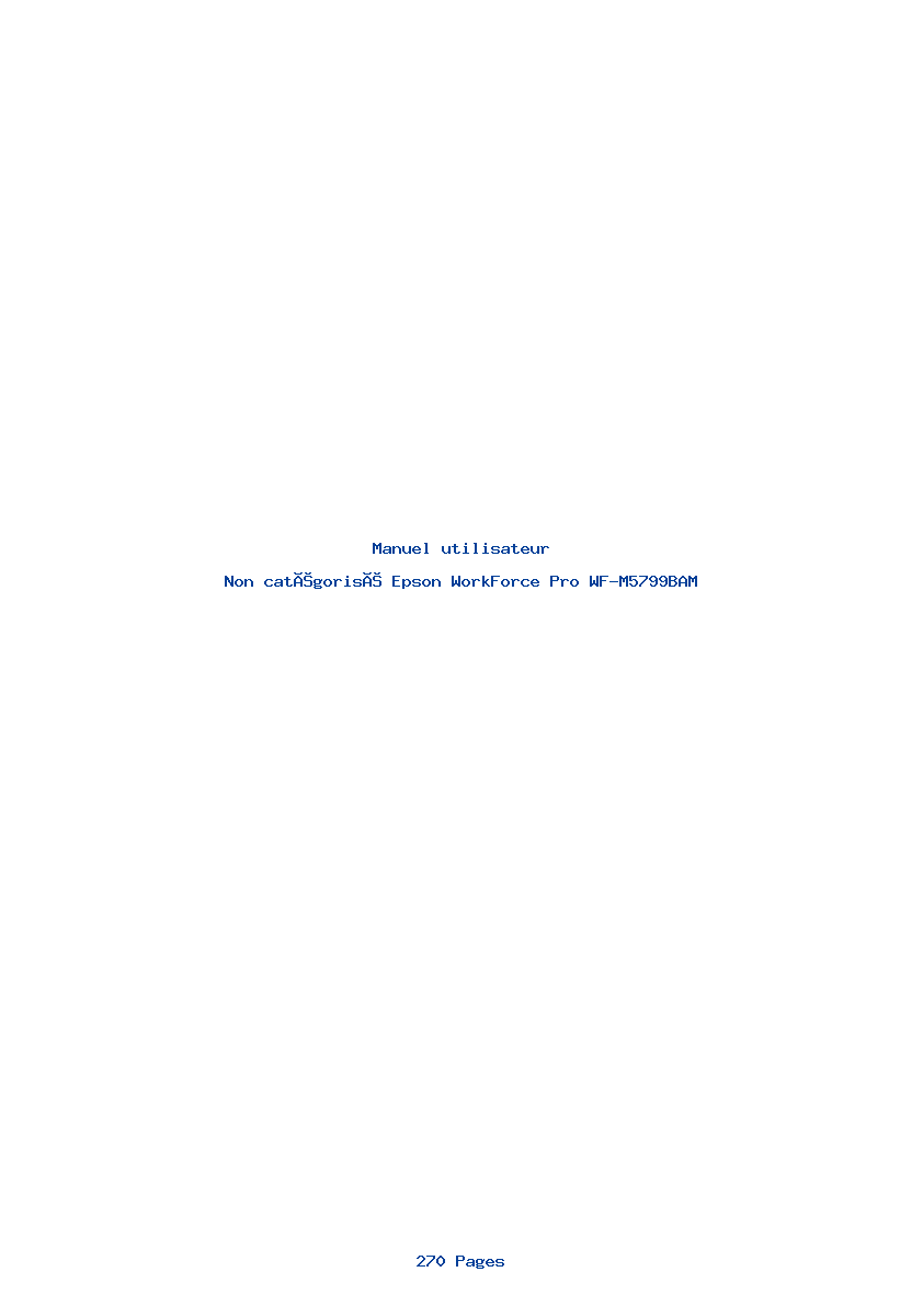 Image de la première page du manuel de l'appareil WorkForce Pro WF-M5799BAM